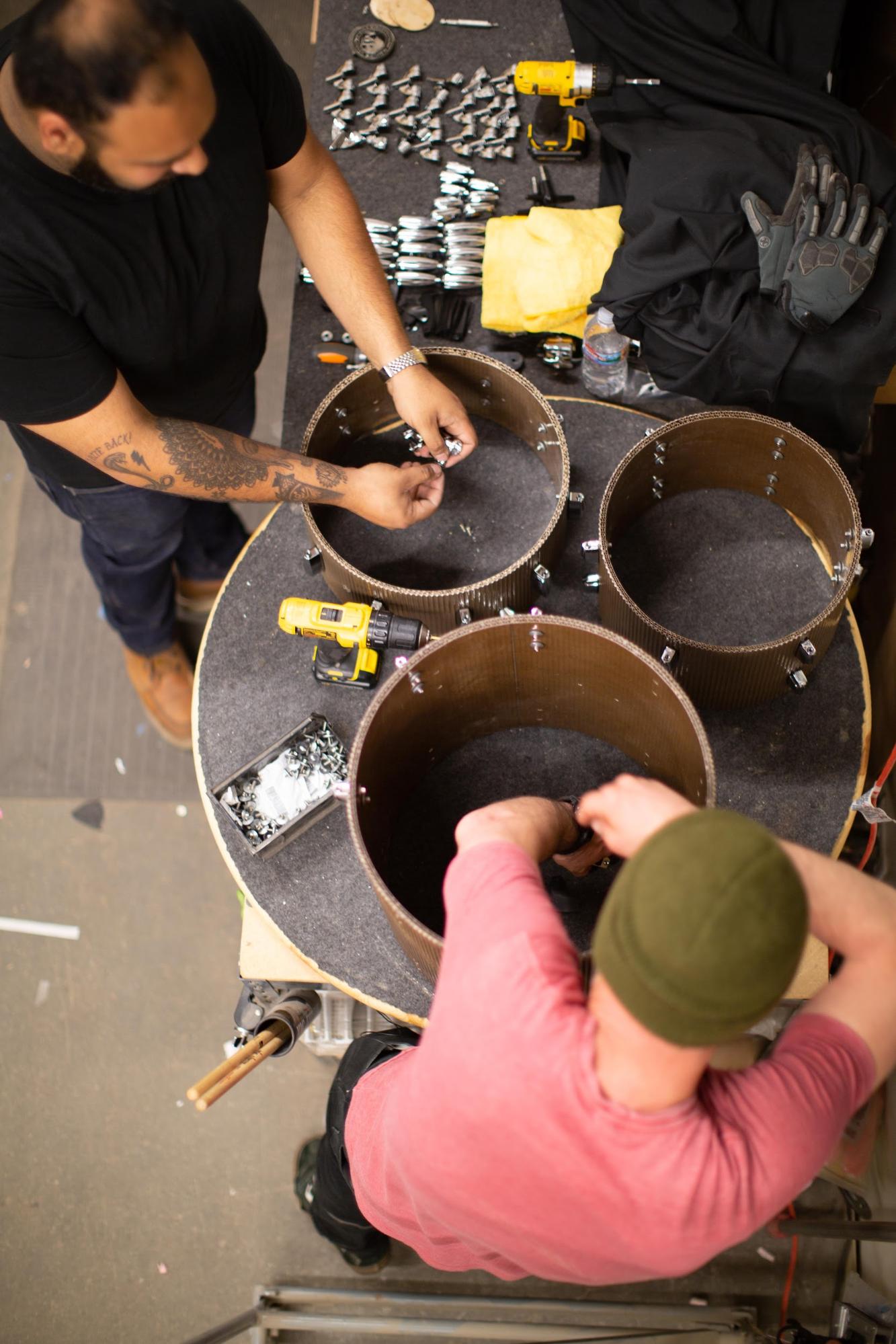 building cardboard drums