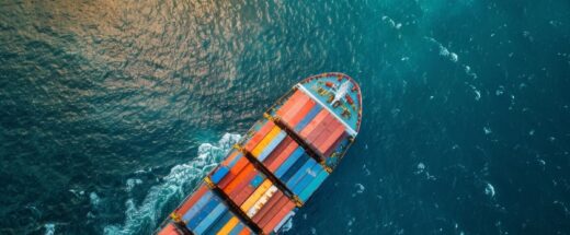 Freight liner with shipping containers