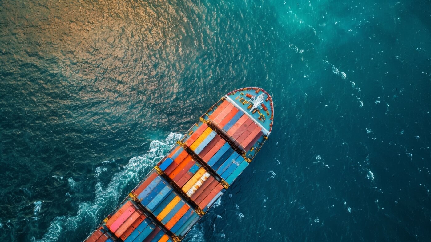 Freight liner with shipping containers