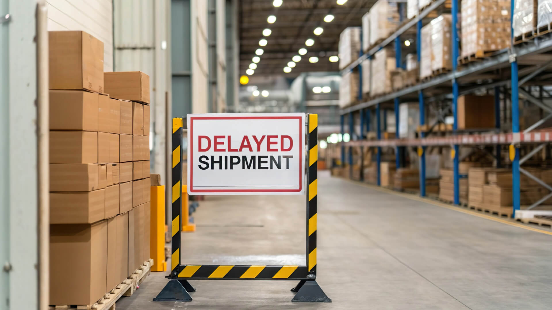 Sign in a warehouse reads 