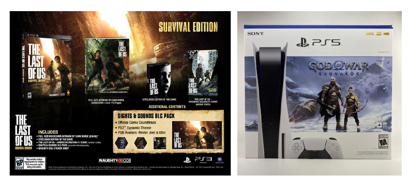 Last of Use branded merchandise and Sony Playstation 5 packaging