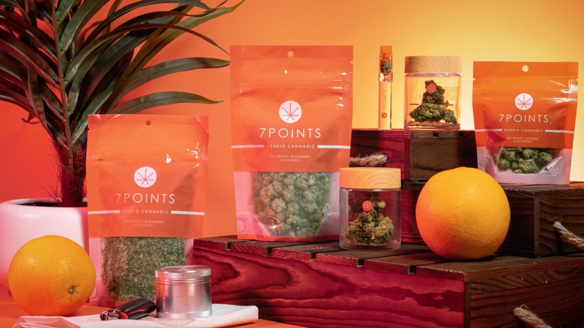 Seven Points cannabis packaging designed by Ernest Packaging