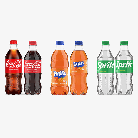 Modern soda bottle packaging